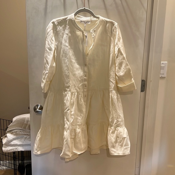 NWT Apiece Apart Maurino Tiered Linen-Cotton Mini Dress - Picture 3 of 8